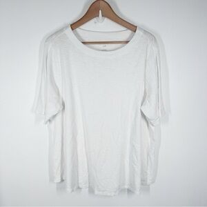 J. Jill White Pima Slub Elbow Sleeve Tee Shirt Plus Size 2X